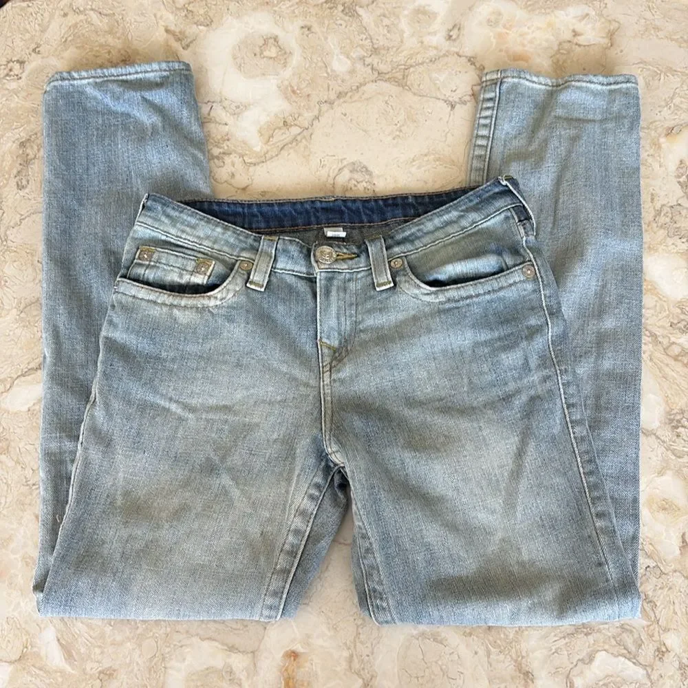 True Religion Halle Flap Pocket Skinny Fit 100% Cotton Jeans - Picture 3 of 12